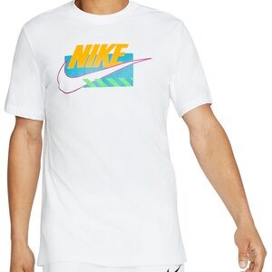 Nike White Tee with Vibrant Logo